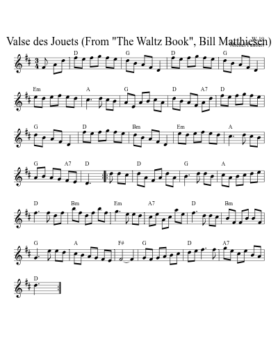 Valse des Jouets (From "The Waltz Book", Bill Matthiesen)