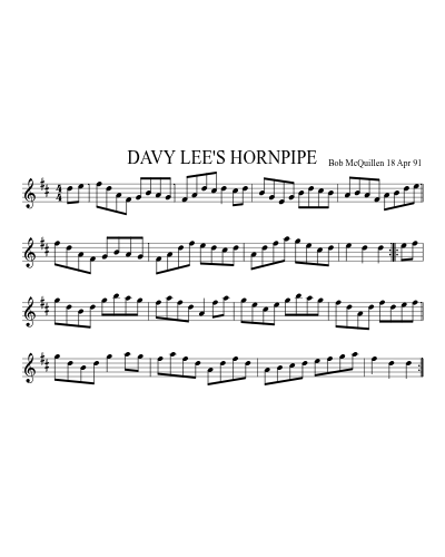 DAVY LEE'S HORNPIPE