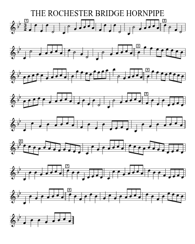 THE ROCHESTER BRIDGE HORNPIPE sheet music preview