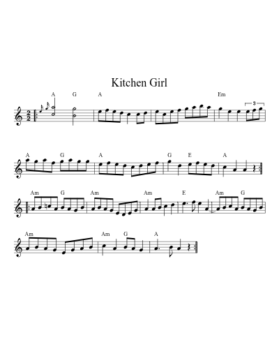 Kitchen girl (Version 20) sheet music preview
