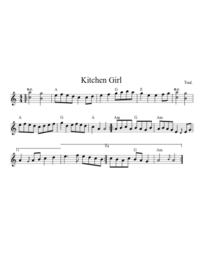 Kitchen girl (Version 21) sheet music preview