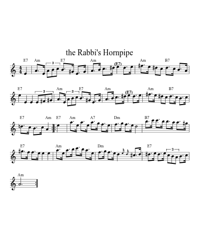 the Rabbi's Hornpipe sheet music preview