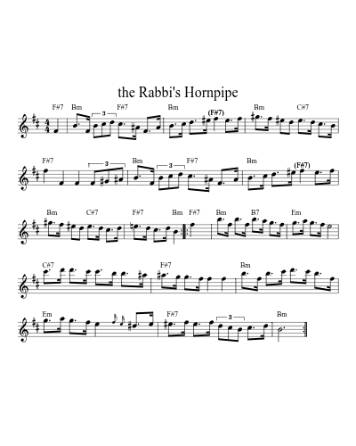 the Rabbi's Hornpipe (Rabbis H) (#52071) sheet music preview