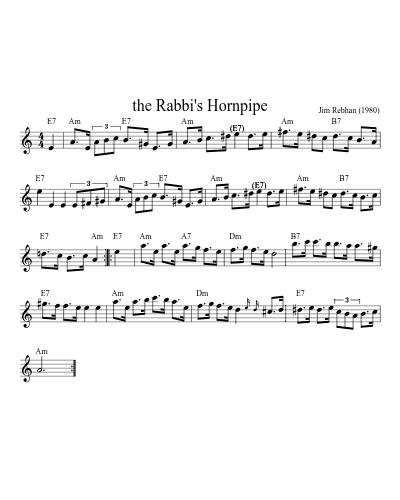 the Rabbi's Hornpipe (Version 7) sheet music preview