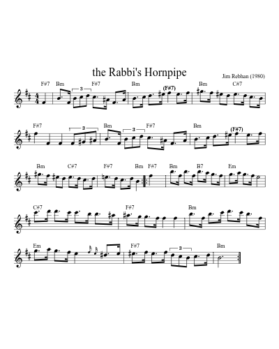 the Rabbi's Hornpipe (Version 8) sheet music preview