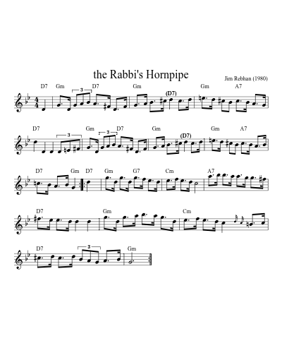the Rabbi's Hornpipe (Version 13) sheet music preview