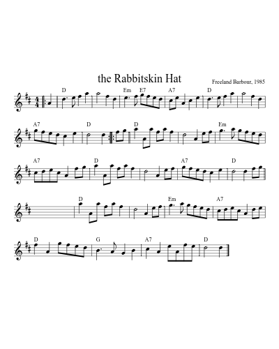 the Rabbitskin Hat sheet music preview