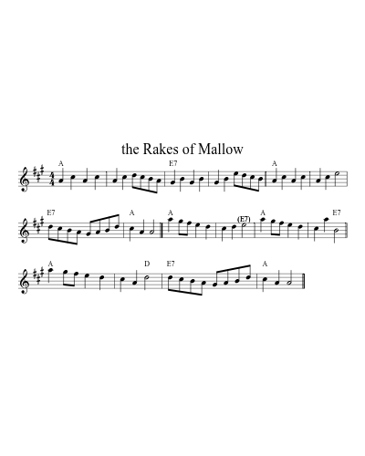 The rakes of Mallow (Version 4) sheet music preview