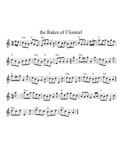 The rakes of Clonmel (Version 5) sheet music preview