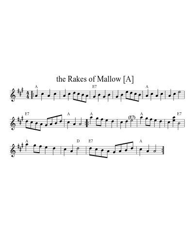 the Rakes of Mallow   [A] (Version 2)