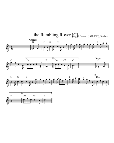 the Rambling Rover   [C] sheet music preview