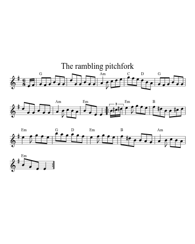 The Rambling Pitchfork (Version 8) sheet music preview