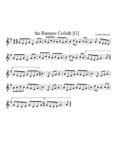 the Ramnee Ceilidh   [G] sheet music preview