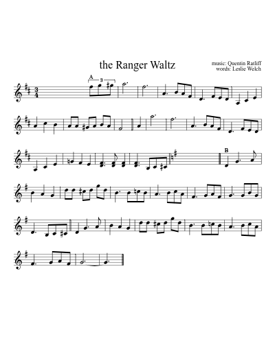 the Ranger Waltz (Version 2) sheet music preview