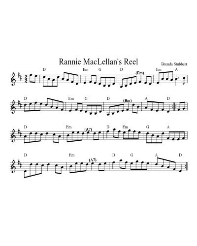 Rannie MacLellan's Reel (Version 5)