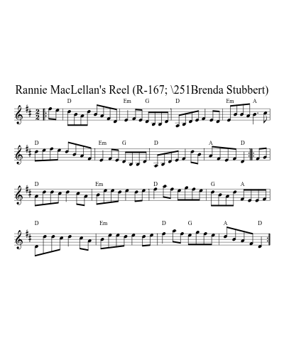 Rannie MacLellan's Reel (R-167; \251Brenda Stubbert) preview