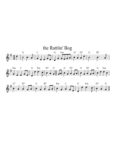 the Rattlin' Bog (Version 2) sheet music preview