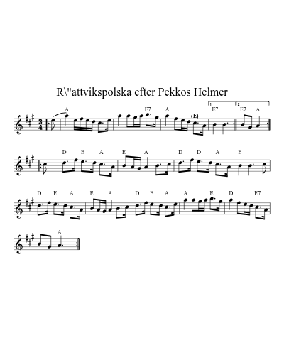 R\"attvikspolska efter Pekkos Helmer (Version 2)