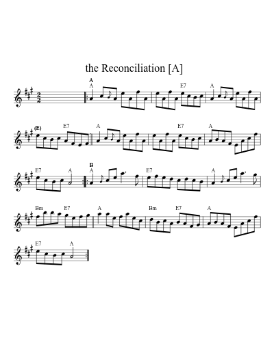 the Reconciliation   [A] sheet music preview
