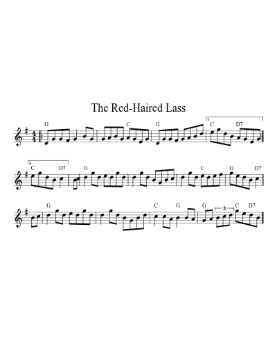 The Red-Haired Lass (Version 3) sheet music preview