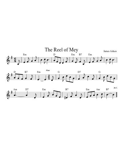 The Reel of Mey sheet music preview