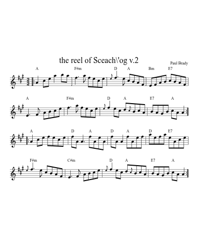 the reel of Sceach\'og v.2 sheet music preview
