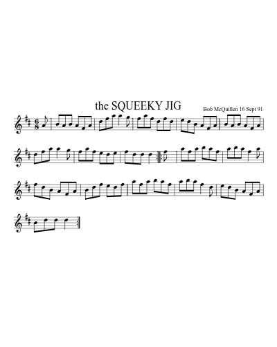 the SQUEEKY JIG sheet music preview