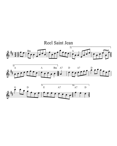Reel Saint Jean (Version 3) sheet music preview