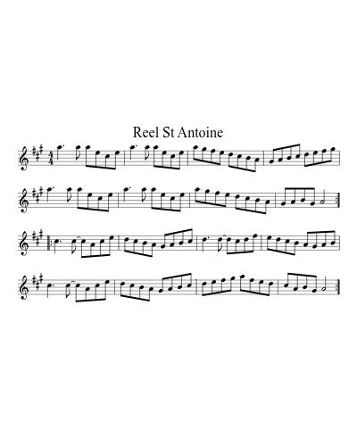 Reel St Antoine (Version 2) sheet music preview