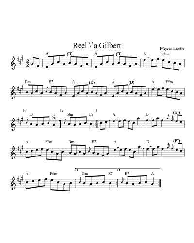 Reel \`a Gilbert (Version 2)