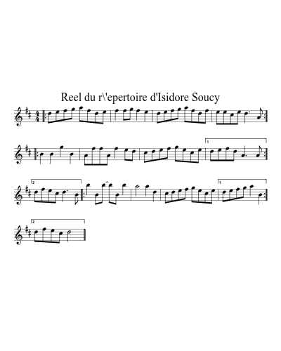 Reel du r\'epertoire d'Isidore Soucy
