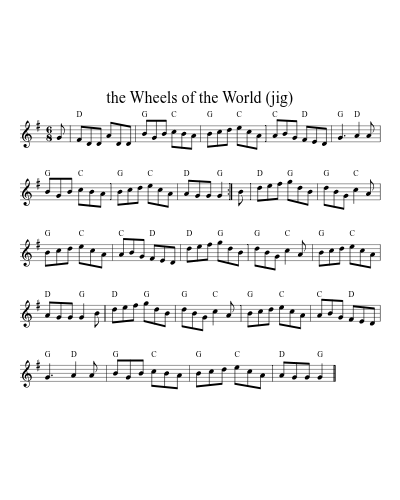 the Wheels of the World (jig) sheet music preview