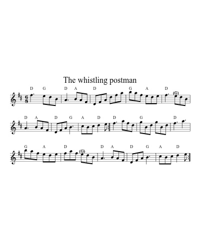 The Whistling Postman (Version 2) sheet music preview