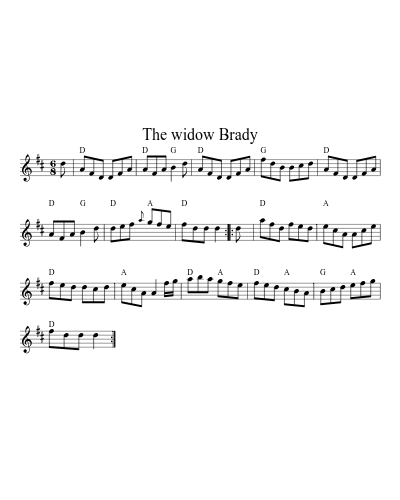 The widow Brady sheet music preview