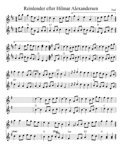 Reinlender efter Hilmar Alexandersen (Version 5)