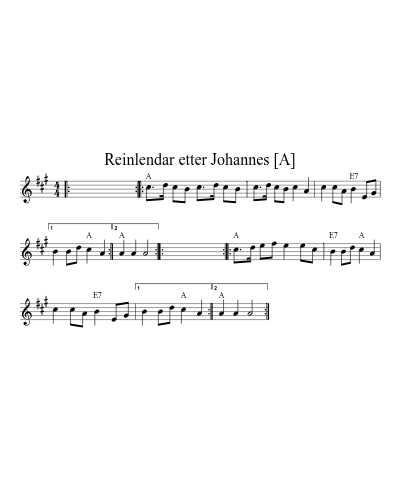 Reinlendar etter Johannes [A]