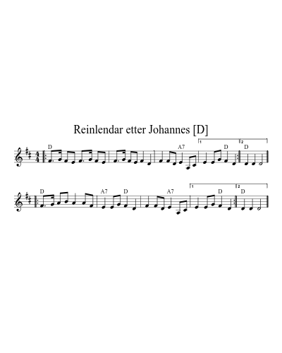 Reinlendar etter Johannes [D]