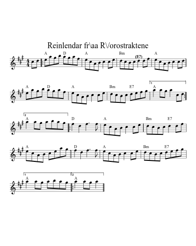Reinlendar fr\aa R\/orostraktene