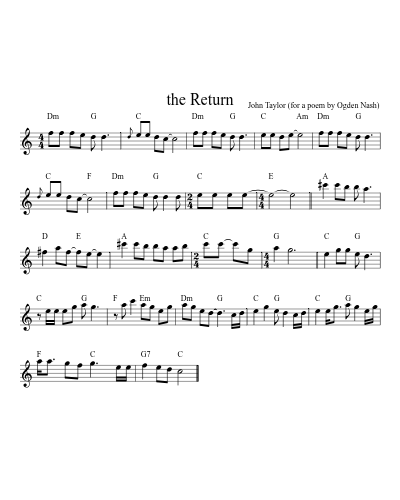 the Return sheet music preview
