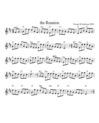 the Reunion sheet music preview