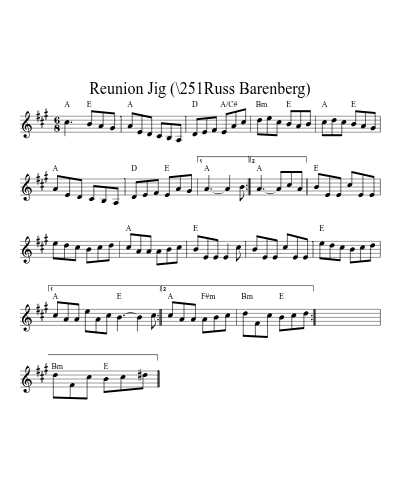 Reunion Jig (\251Russ Barenberg)