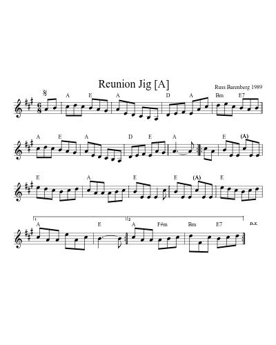 Reunion Jig    [A] (Version 4) preview