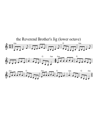 the Reverend Brother's Jig (lower octave) preview