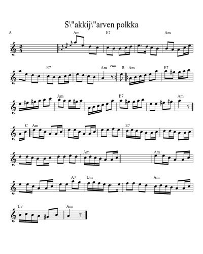 S\"akkij\"arven polkka (Revontulet) (#53498) sheet music preview