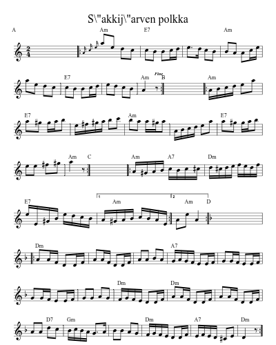 S\"akkij\"arven polkka (Revontulet) (#53499) sheet music preview