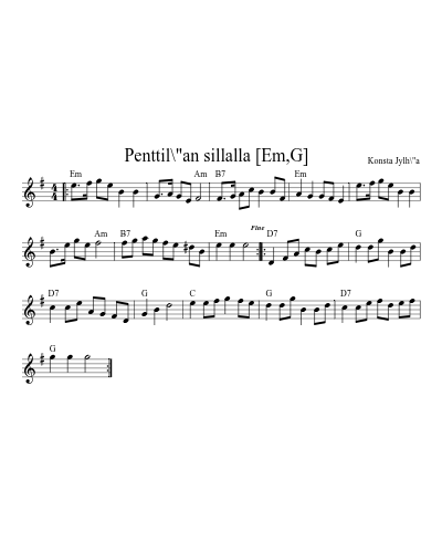 Penttil\"an sillalla   [Em,G] (Revontulet)