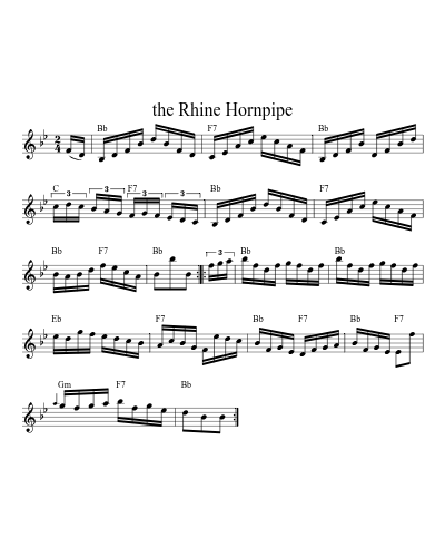 the Rhine Hornpipe (Version 2) sheet music preview