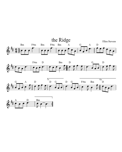 the Ridge (Version 2) sheet music preview