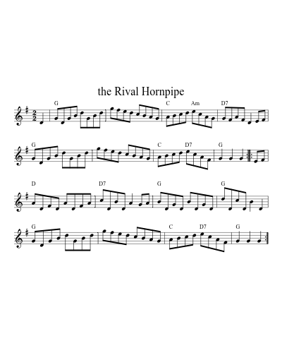 the Rival Hornpipe sheet music preview