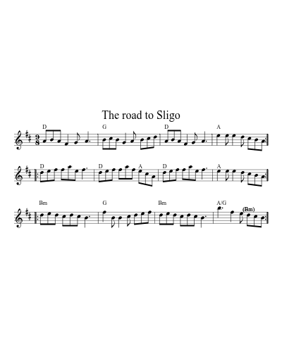 The road to Sligo sheet music preview
